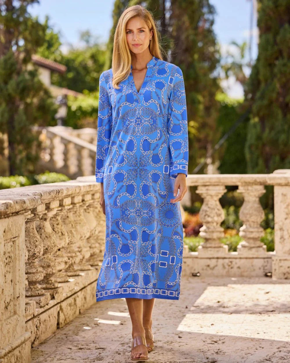 Devon Dress L / Heritage Chains Periwinkle