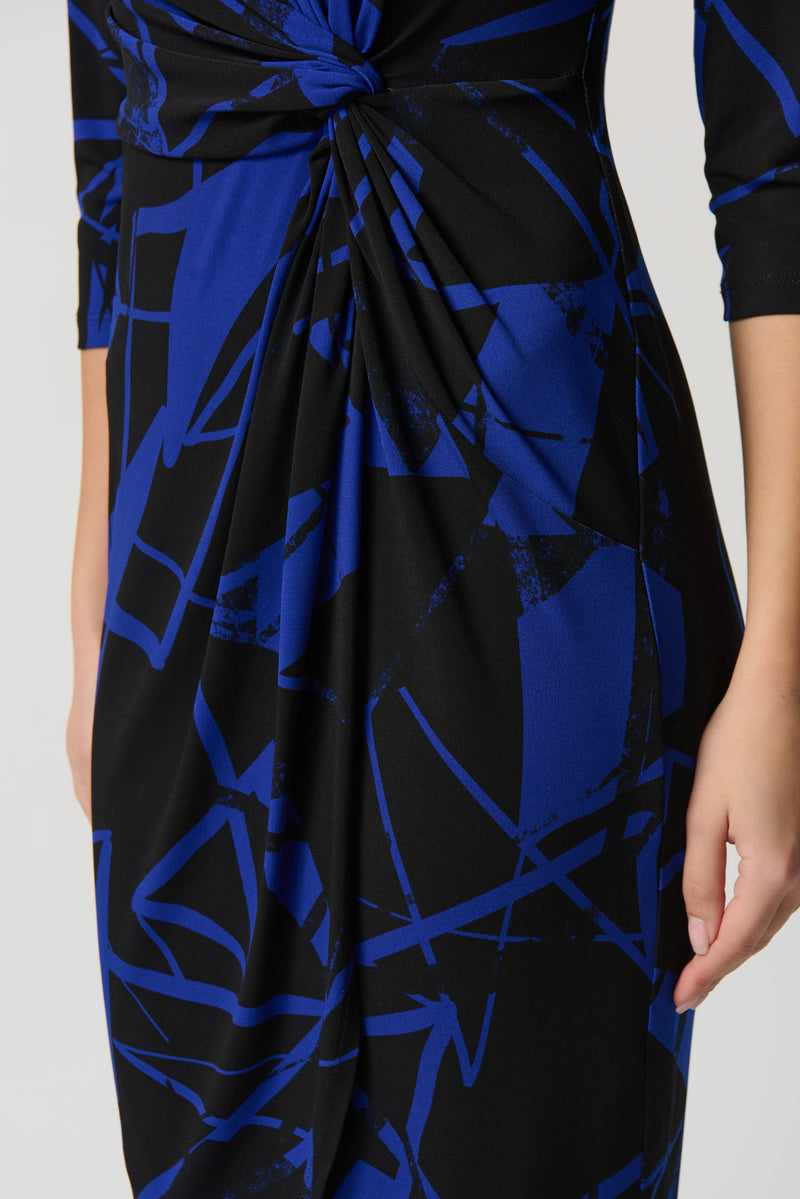 Trendy Geometric Twisted Waist Dress
