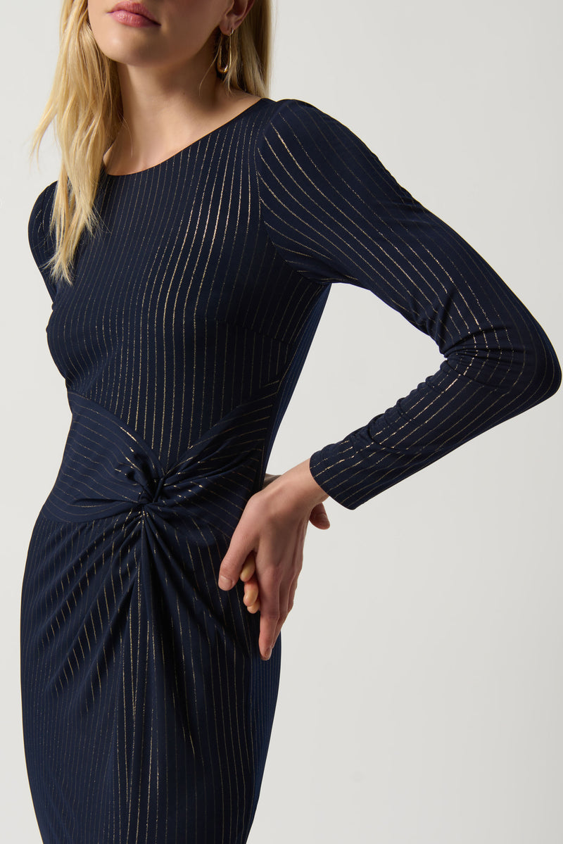 Navy and Gold Lux Stripped Dress