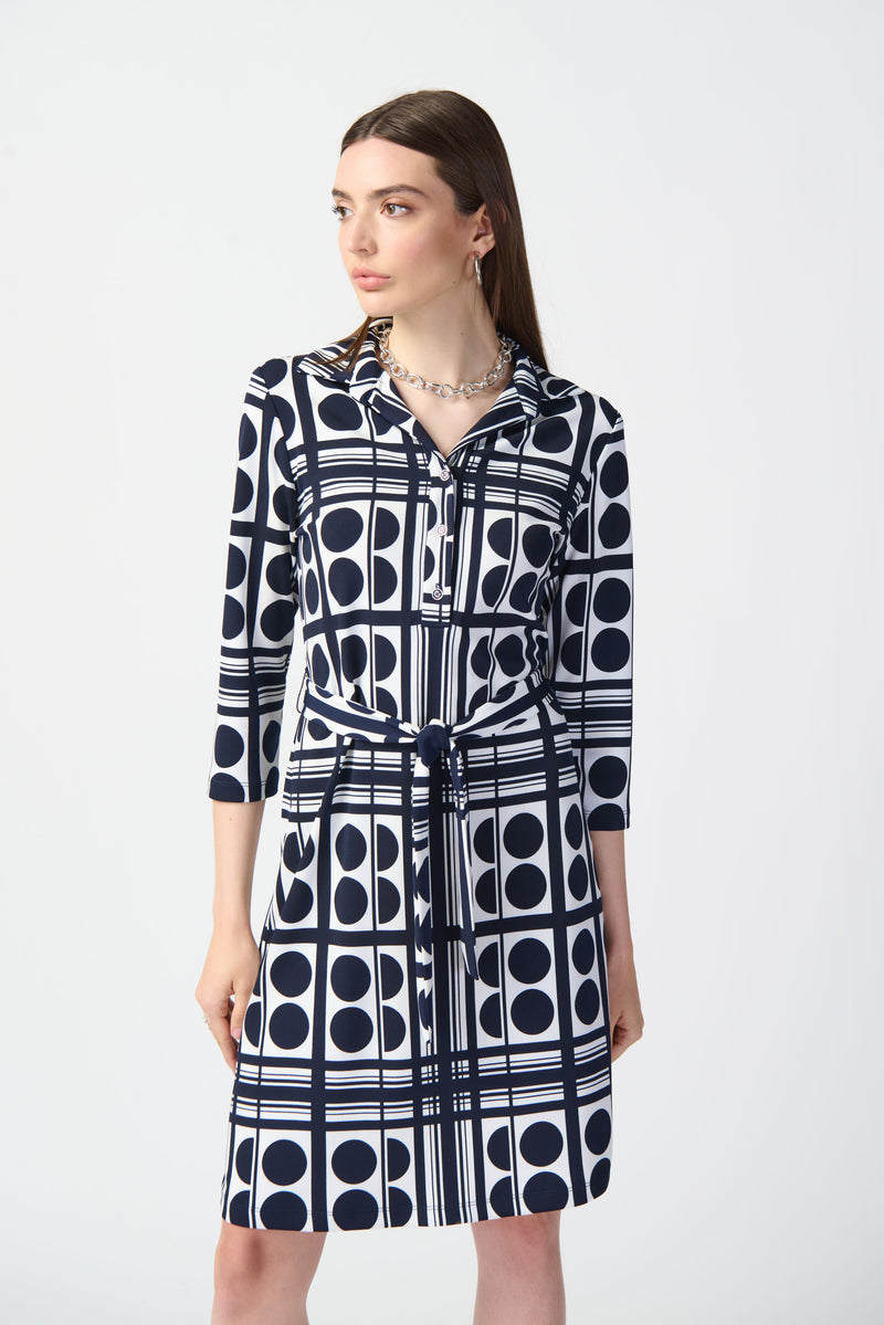 Connecting the Dots Belted Shirt Dress