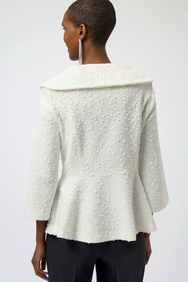 Sequined Bouclé Knit Peplum Jacket