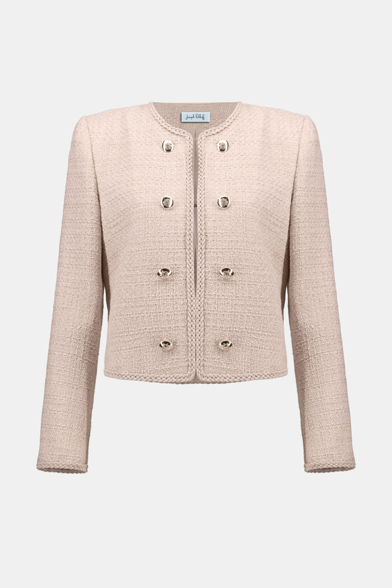 Bouclé Collarless Jacket