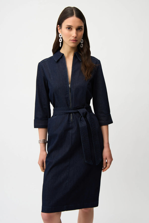 Delightful Denim Zipper Front Dress