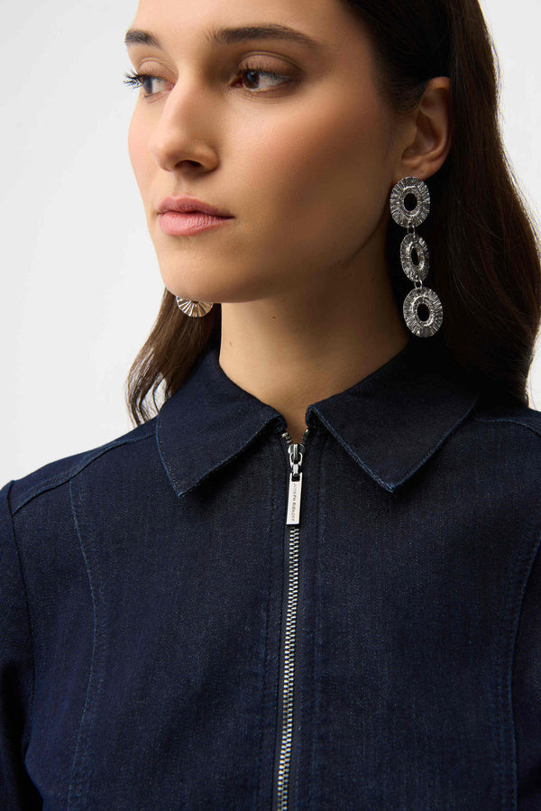 Delightful Denim Zipper Front Dress