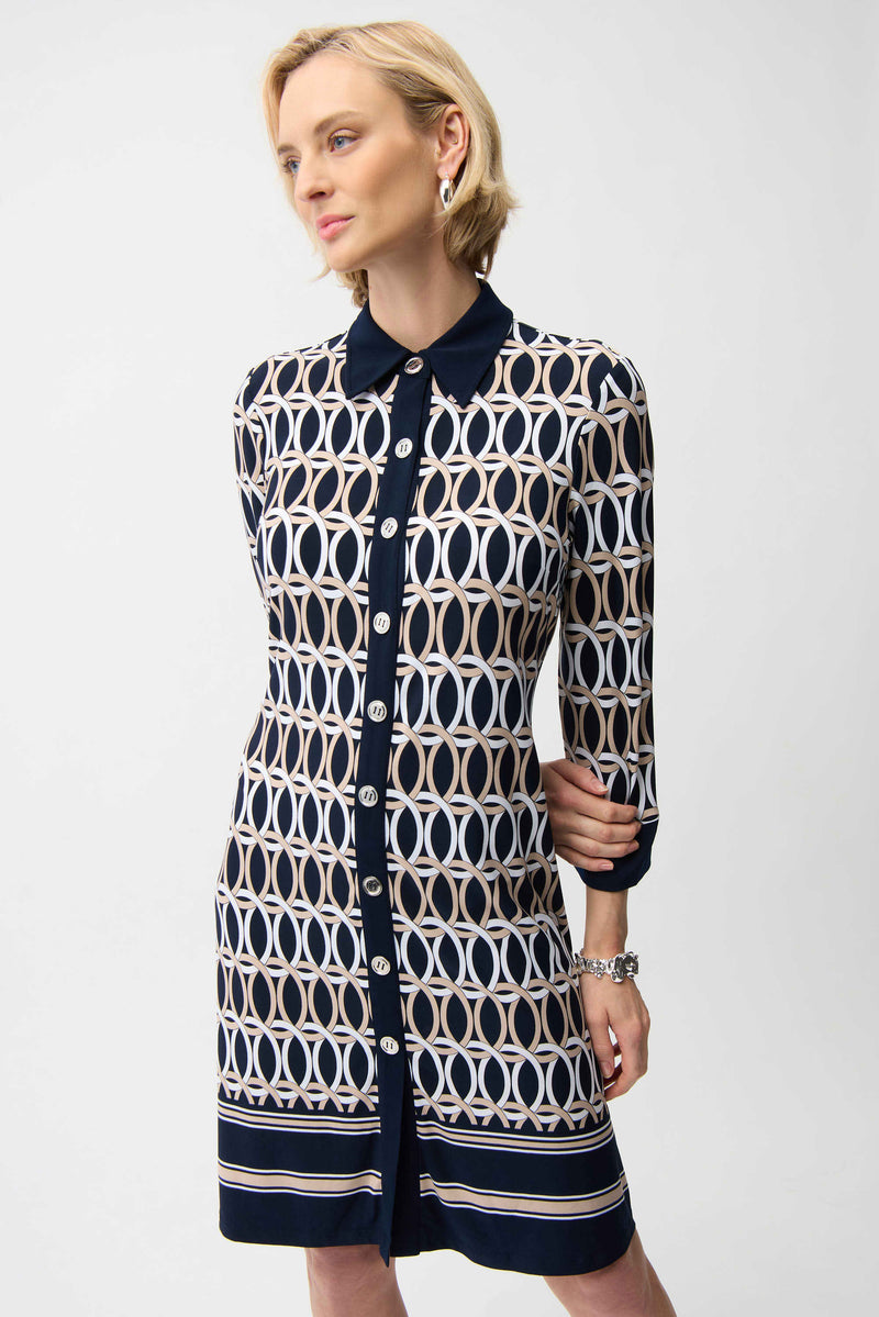 Graceful Geometric Print Dress