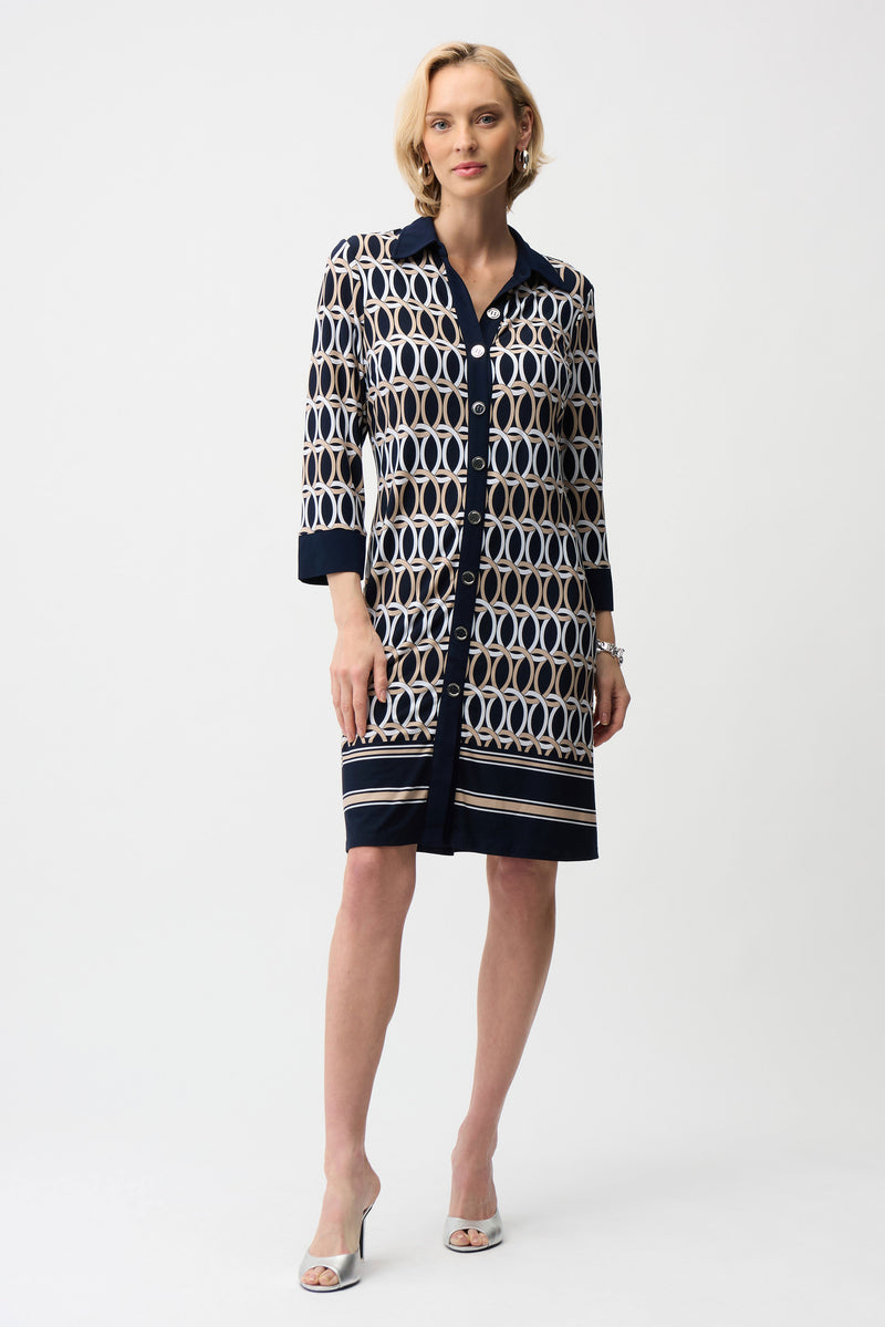Graceful Geometric Print Dress