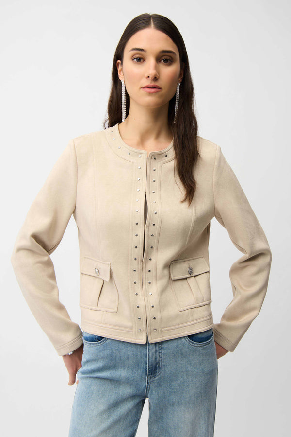 Suede Silver Embellished Jacket