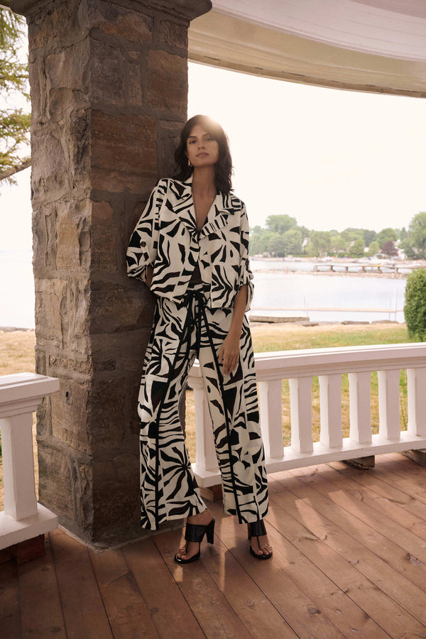 スーツ 2000's archive suit buggy Matching cloth Tropical Print Boxy Blazer and Matching Pant Set – Ann Marie's