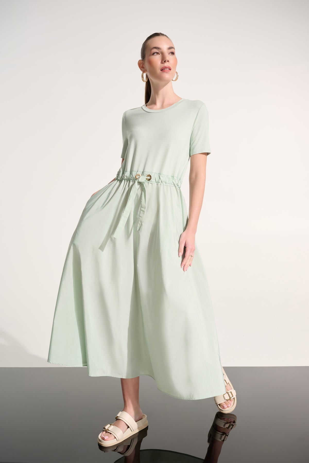 knee length dresses for ladies Anne Silk Faille Midi Dress 6 / Silk Faille White main image 0