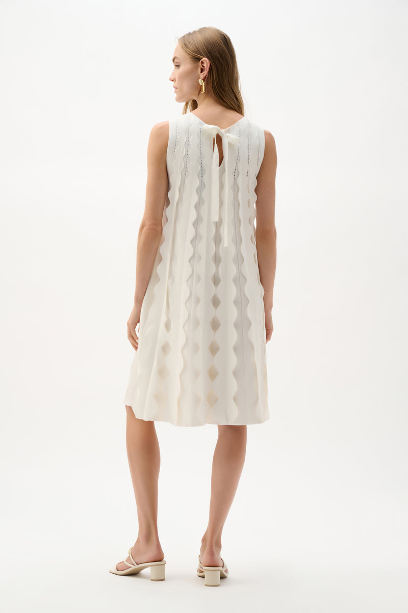 knee length knitted dress Women's Knit Dress with Long Sleeves and Keyhole Detail