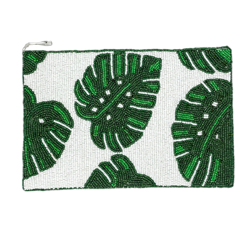 Tropical Leaf Zipper Pouch
