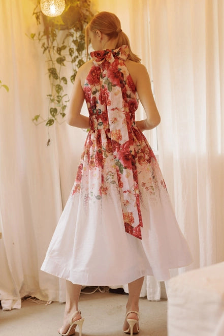 Floral Halter Midi Dress