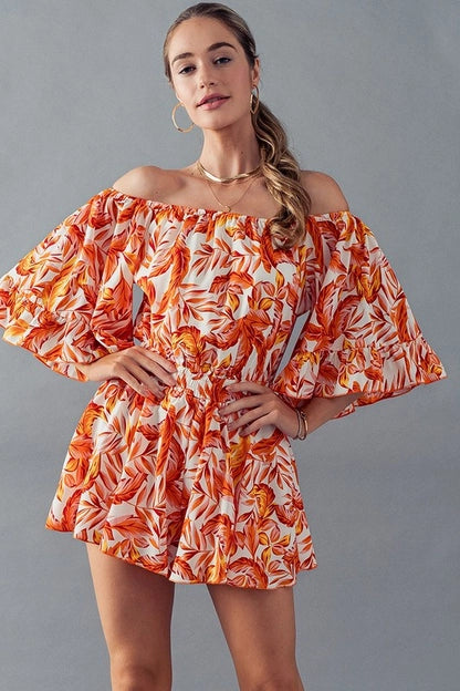 Falling in Love Leaf Print Romper