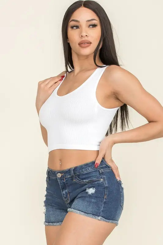 Solid Cropped Tank